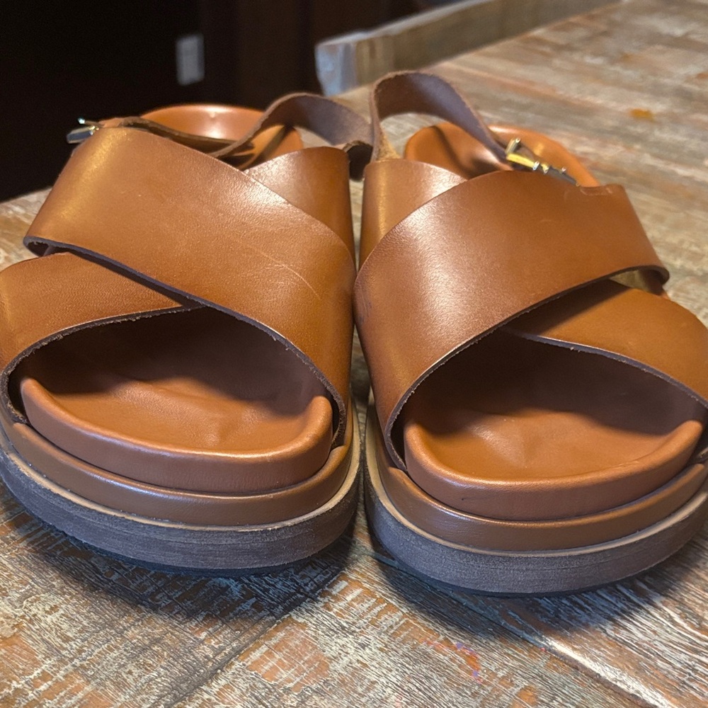 Alohas Women’s Leather Crisscross Sandals - Brown